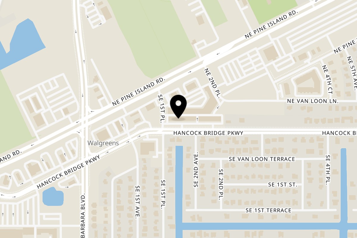 Map showing the location of The Cape Brazilian Grill on 159 Hancock Bridge Pkwy in Cape Coral